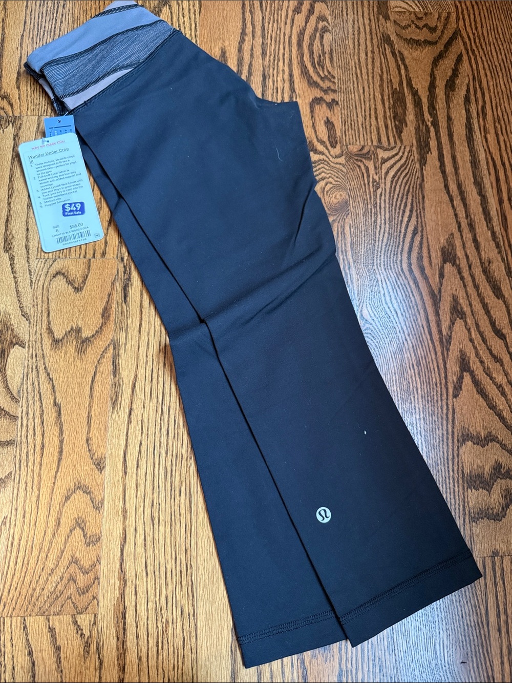 lululemon athletica Men’s Black Jogger Pants with Gray Waistband Detail